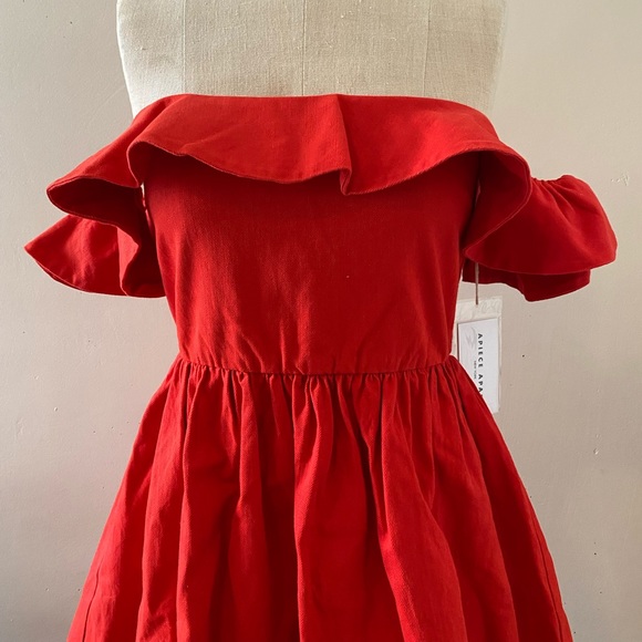 ** SOLD ** Apiece Apart Novella Mini Dress, Poppy, 2 - Picture 2 of 6